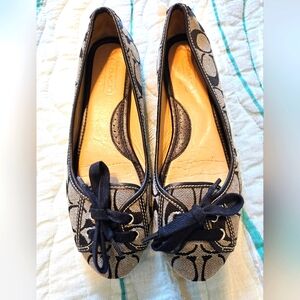 Coach Women's Black and Gray Ballat Flats